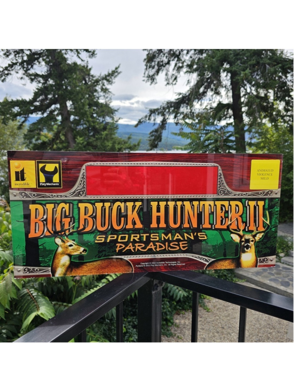Original Big Buck Hunter II Sportsman’s Paradise Arcade Marquee Sign 2002...